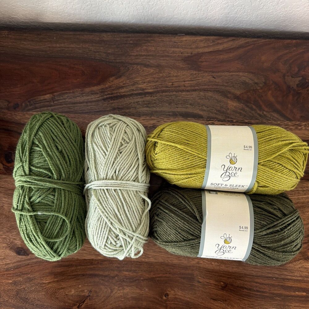 Yarn Bee Soft & Sleek Yarn - 2 skeins Plus 2 No Tag- 100% acrylic